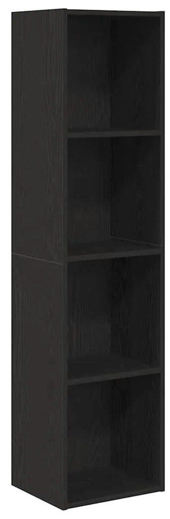 862409 vidaXL Шкаф за книги с рафт Черен дъб 143 x 30 x 36 см Инженерно дърво