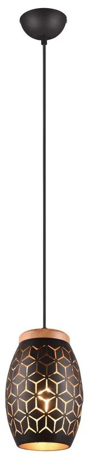 Черно висящо осветително тяло ø 15 cm Bidar - Trio