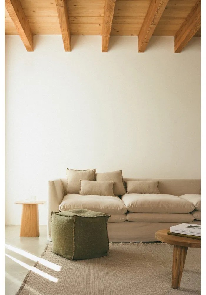 Пуф в цвят каки Handloom – Lorena Canals