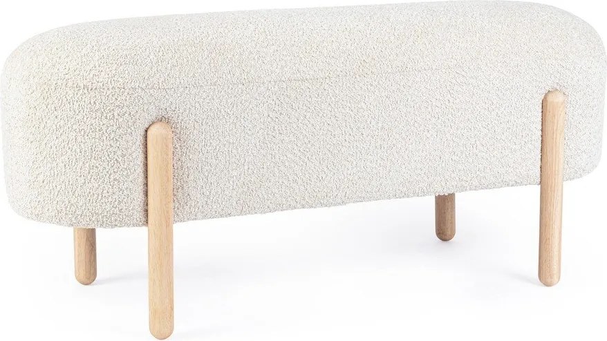 Кремава подплатена пейка от прежда с примки от букле Dayla – Bizzotto