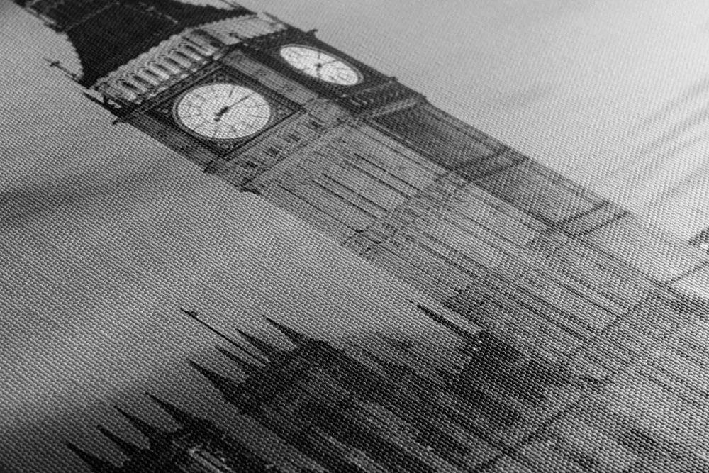 Картина на платно – Big Ben в Лондон в черно и бяло