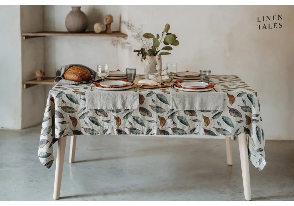 Ленена покривка за маса 140x140 cm Golden Fall – Linen Tales