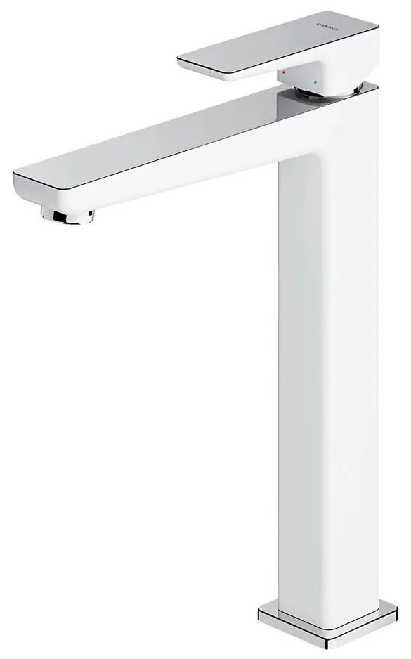 OMNIRES PM7412CRB - Кран за мивка PARMA 27,3 см лъскав хром/бял
