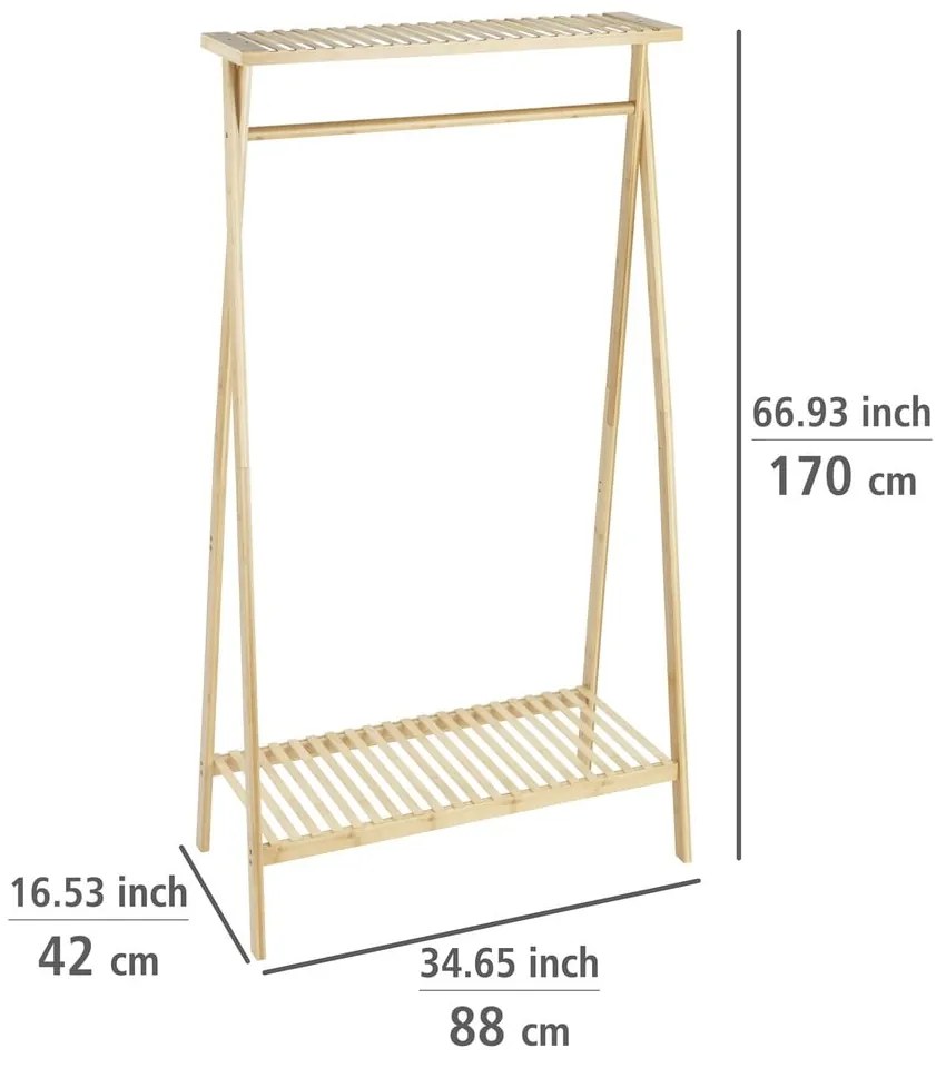 Бамбукова закачалка за дрехи в естествен цвят Lanai - Wenko