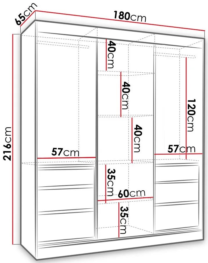 Гардероб Haiti 3-door-Leuko