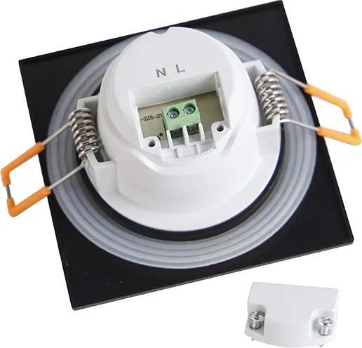 Комплект от 6 модерни вградени прожектора черни, включително LED 3-степенно димируеми IP65 - Simply