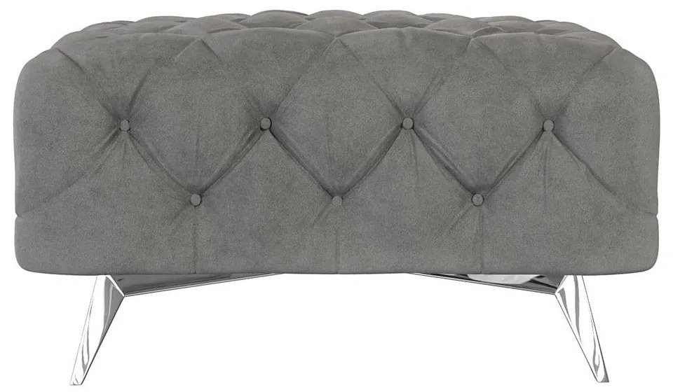 Сива кадифена табуретка Chelsea – Ropez