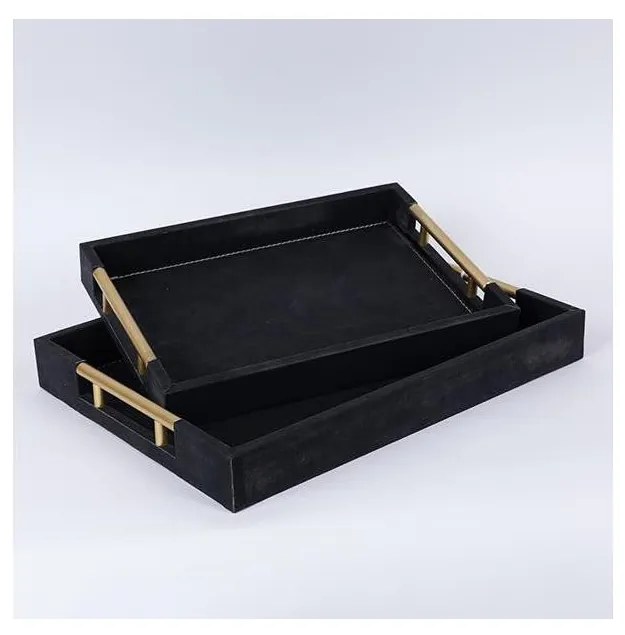 К-кт 2x Декоративен поднос 40x30/34x24 cm черен