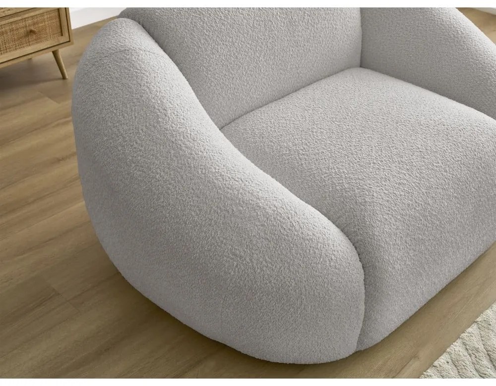 Светлосиво кресло от букле Tina – Bobochic Paris