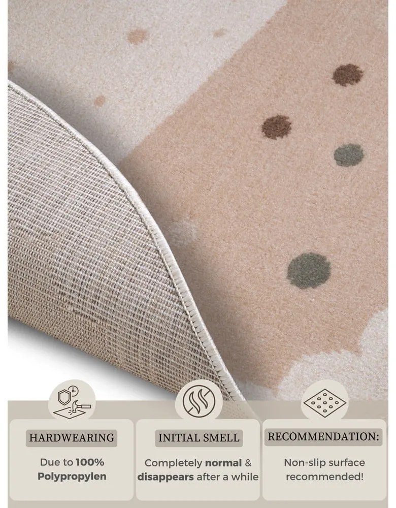 Бежов детски килим ø 100 cm Crown - Hanse Home