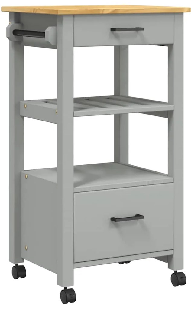 376083 vidaXL Кухненска количка "MONZA" 48x40x88,5 см борово дърво масив