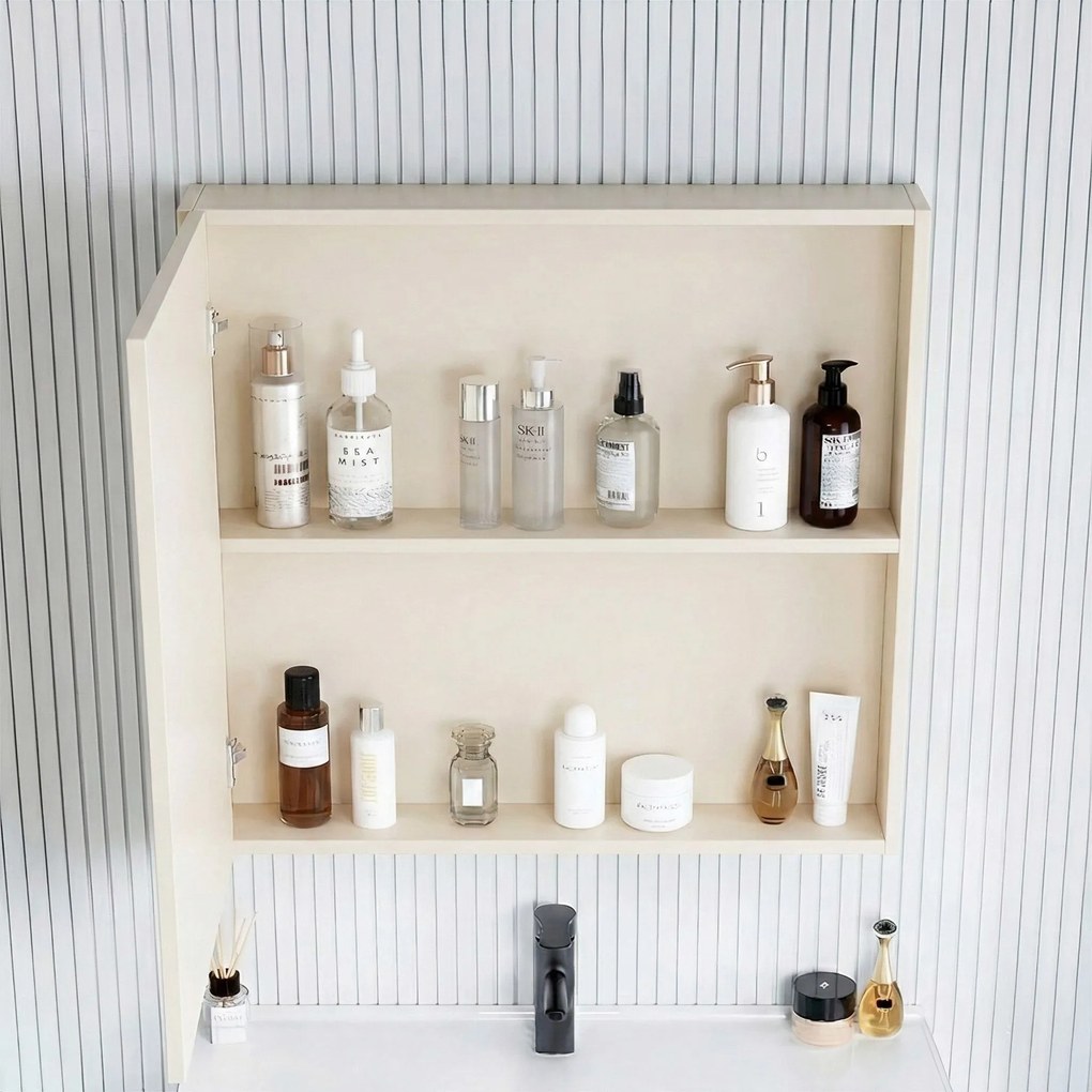 Комплект мебели за баня с мивка River 60cm Creme