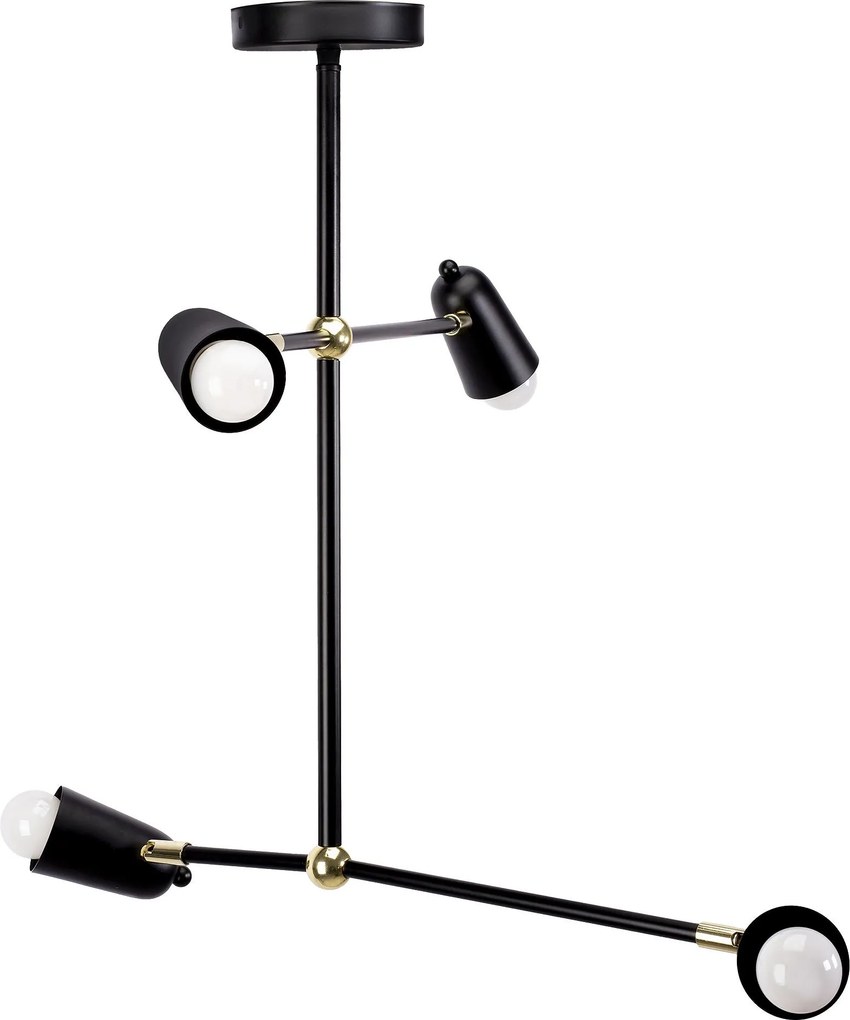 Лампа APP1708-4CP BLACK + GOLD