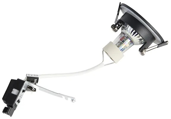 Комплект от 6 модерни вградени спота черни кръгли IP44 - Xena