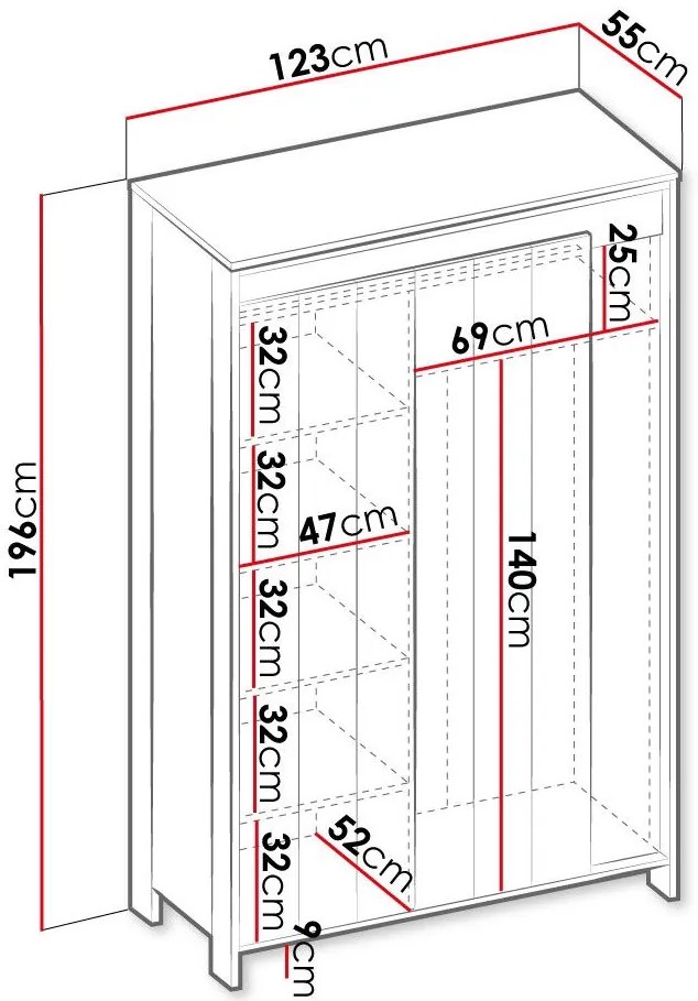 Гардероб 3-врата Spot 3D