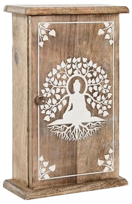 Шкаф за ключове Home ESPRIT Бял Естествен 18 x 7,5 x 28 cm