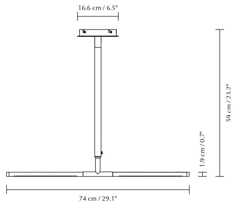Метално LED висящо осветително тяло в сребрист цвят с метален абажур Omni Ceiling – UMAGE