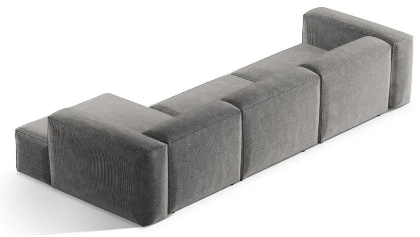 Светлосив ъглов диван от рипсено кадифе (десен ъгъл) Bergano – Cosmopolitan Design