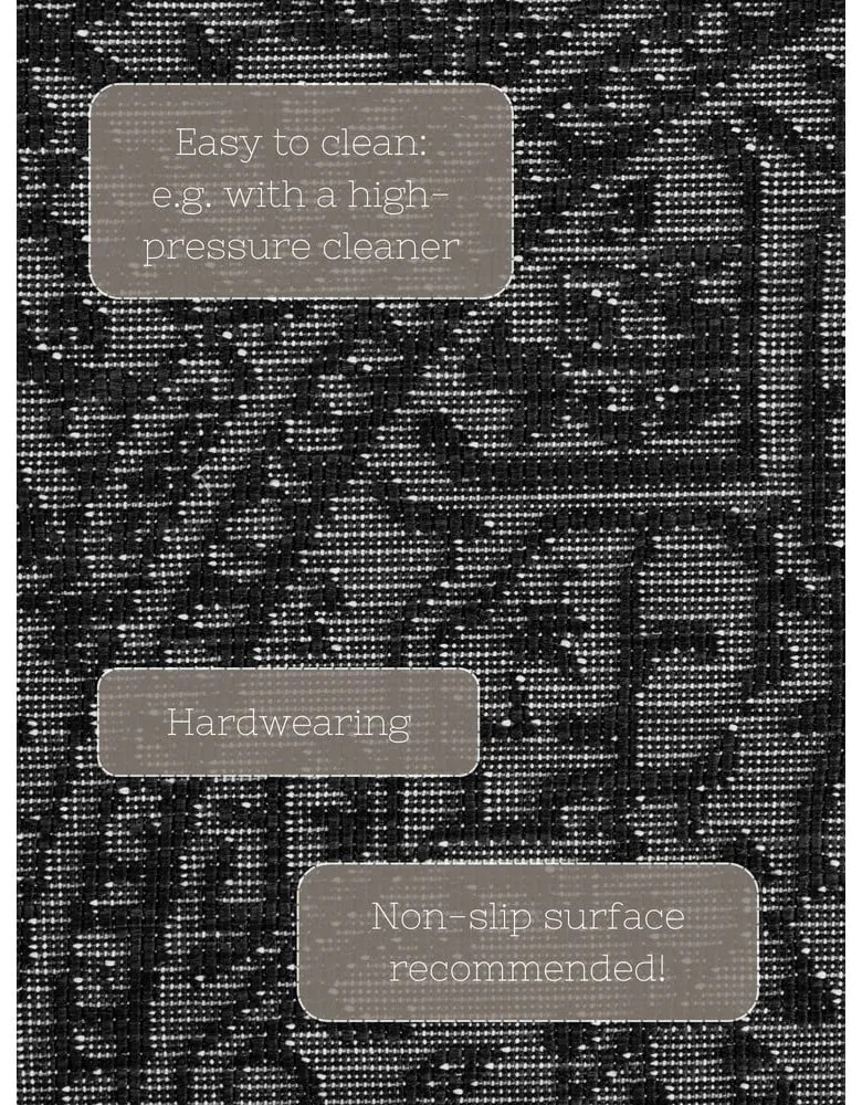 Черно-бял кръгъл килим за открито и закрито ø 160 cm Duet Kona – NORTHRUGS