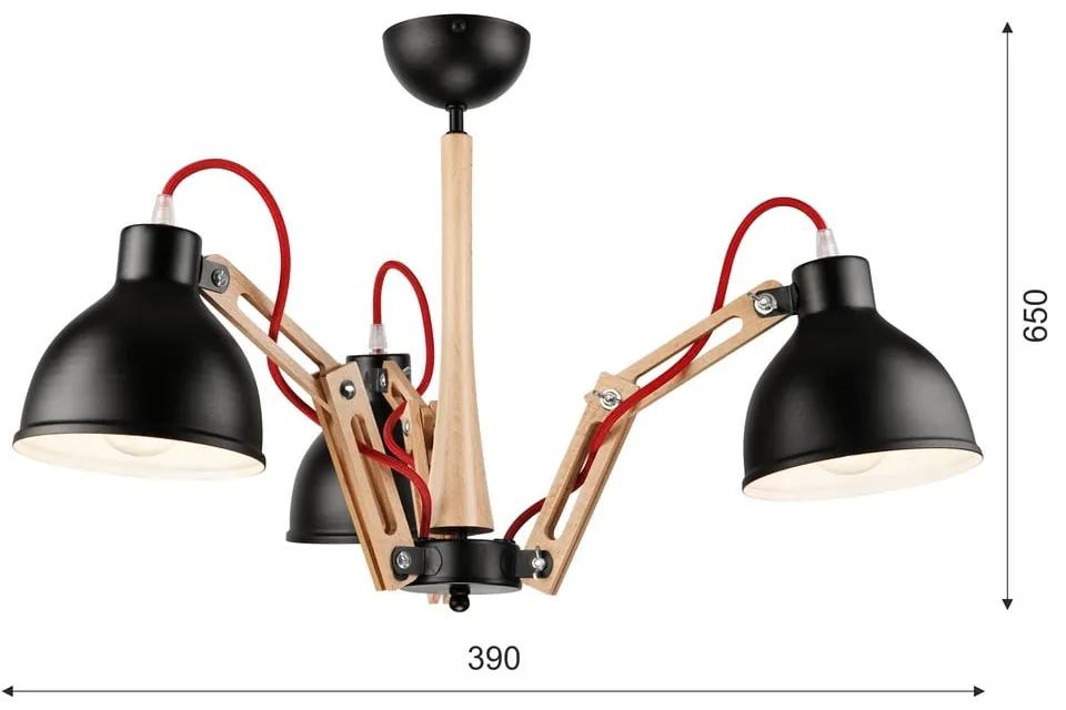 Черна висяща лампа с 3 крушки Marcello - LAMKUR