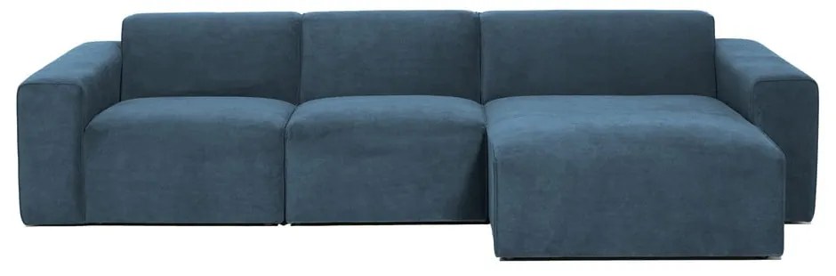 Син ъглов диван от рипсено кадифе (десен ъгъл) Sting – Scandic