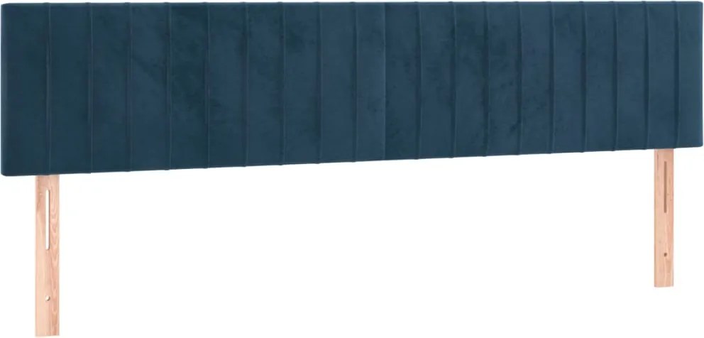 346296 vidaXL Горна табла за легло, 2 бр, тъмносиня, 100x5x78/88 см, кадифе