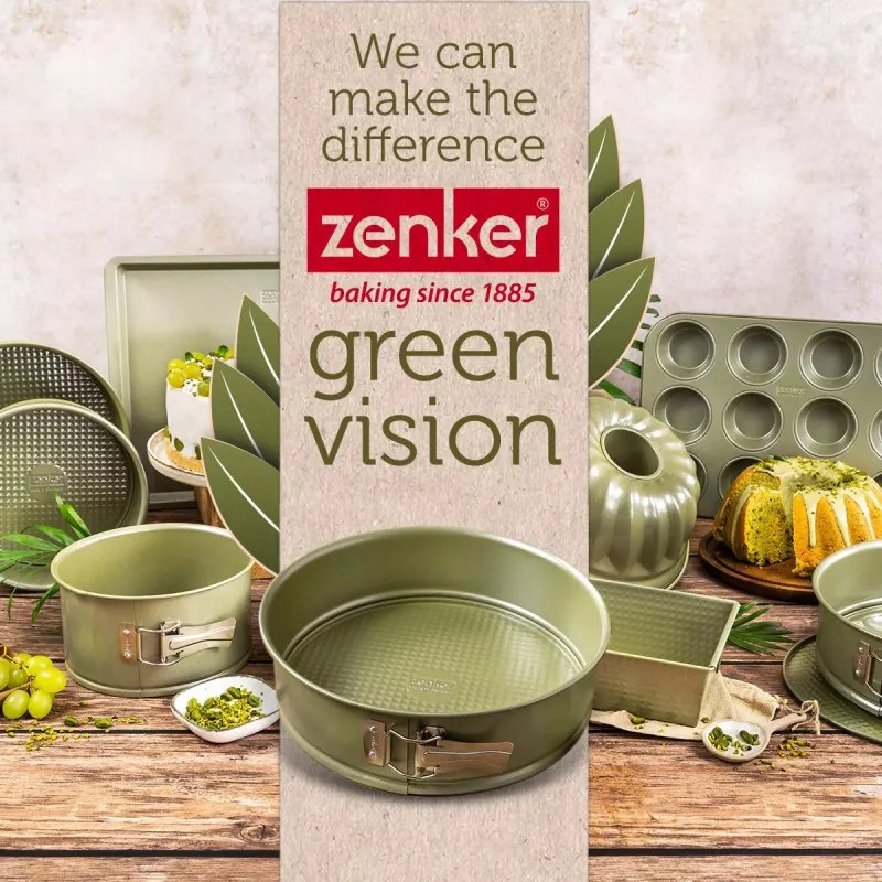 Форма за печене Zenker 7455, Кръгла, 25 см, ILAG Maximizing Green покритие, До 180C, Зелен