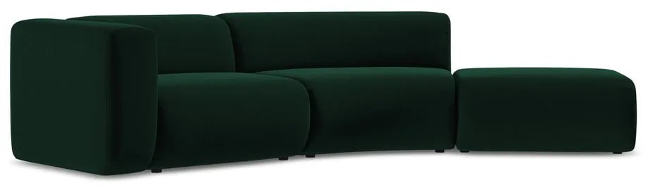 Тъмнозелен кадифен шезлонг (десен ъгъл) Ekahi – Makamii
