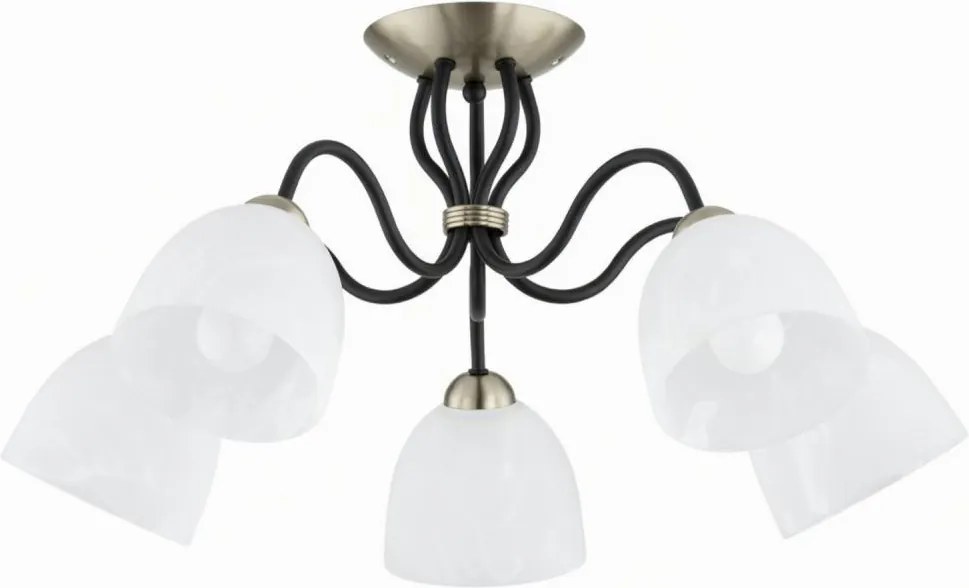 Плафонен полилей ARIEL 5xE27/15W/230V месинг/черен