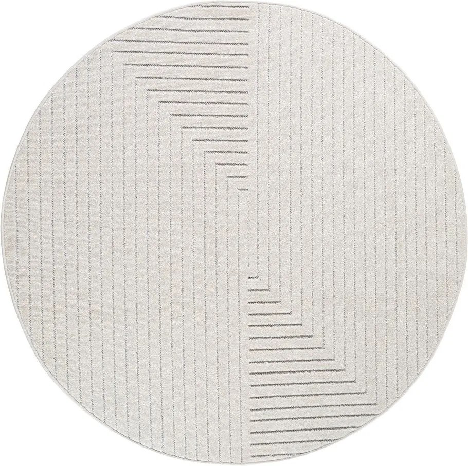 Кремав кръгъл килим за открито и закрито ø 80 cm Nova 1202 – Ayyildiz Carpets