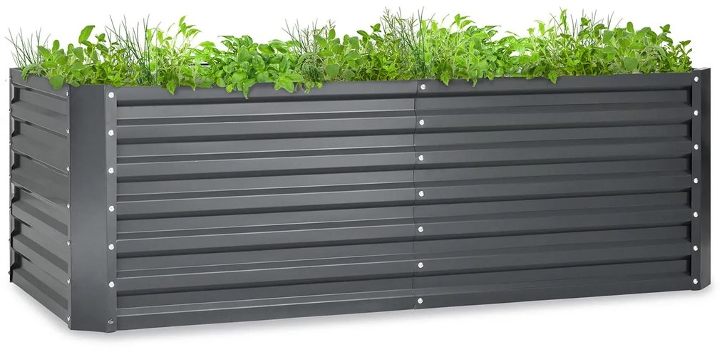 Blumfeldt High Grow Straight, повдигната леха, 180 x 60 x 90 см, 970 л, поцинкована стомана