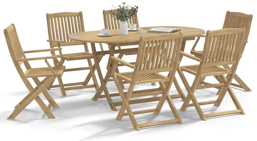 3214230 vidaXL Сгъваеми градински столове 6 бр 54,5x58x90 см акация масив