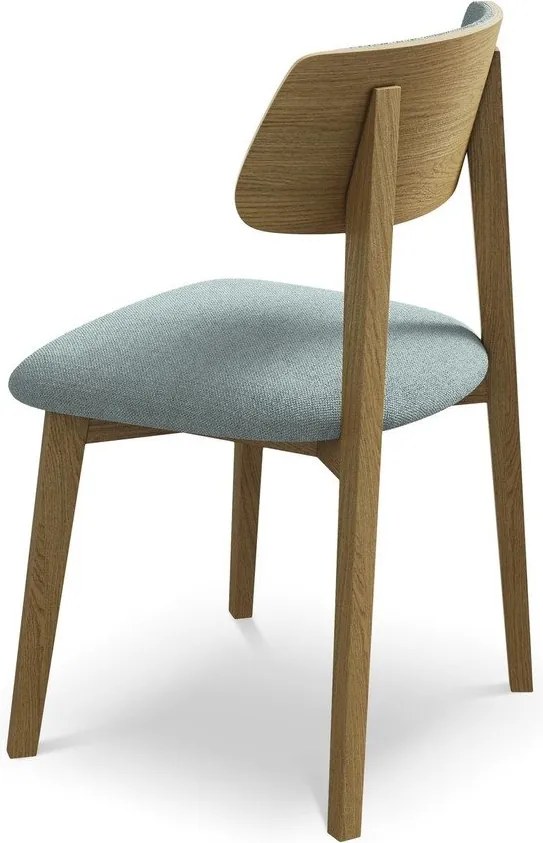 Син трапезен стол от масивна дървесина Niu – Makamii