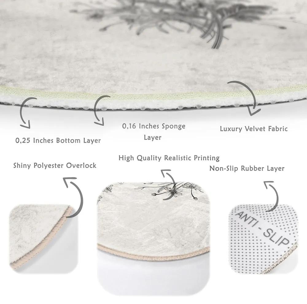 Кремав кръгъл килим подходящ за пране и за прахосмукачки роботи ø 120 cm Comfort – Mila Home