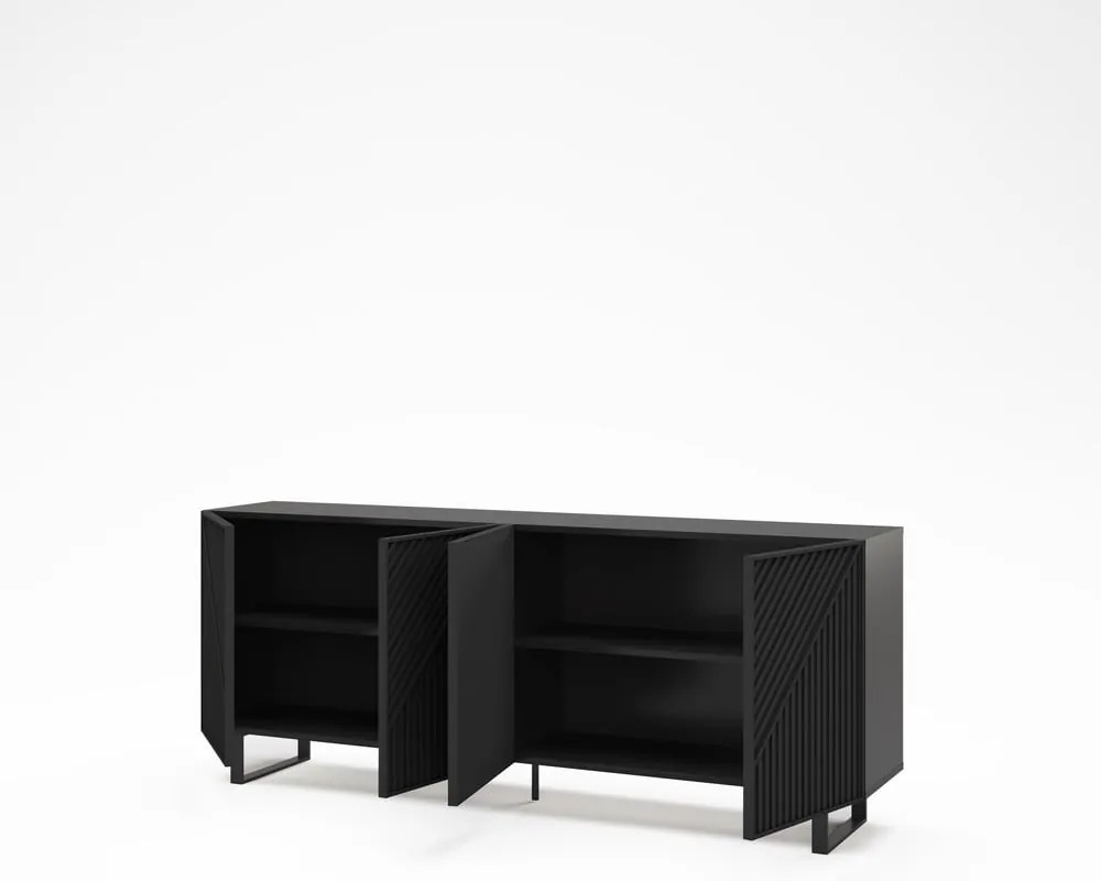 Черен скрин 201x80x40 cm Peta – Marckeric