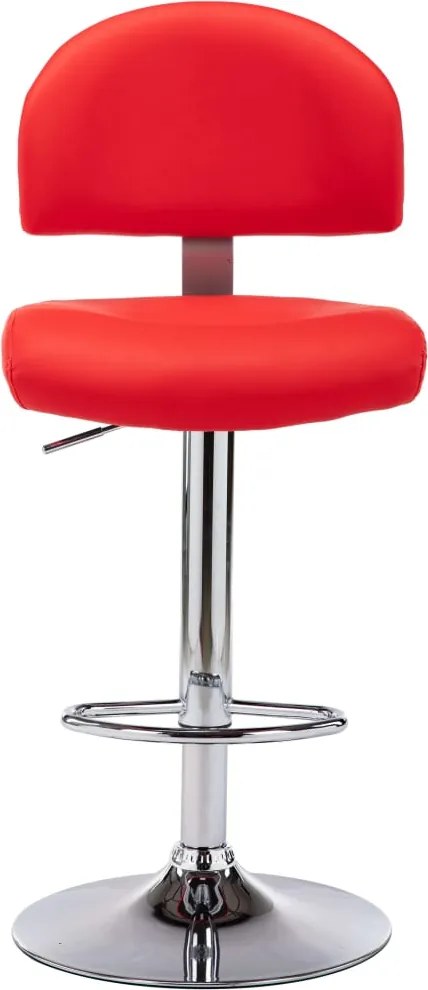 249650 vidaXL Бар табуретка, червена, изкуствена кожа