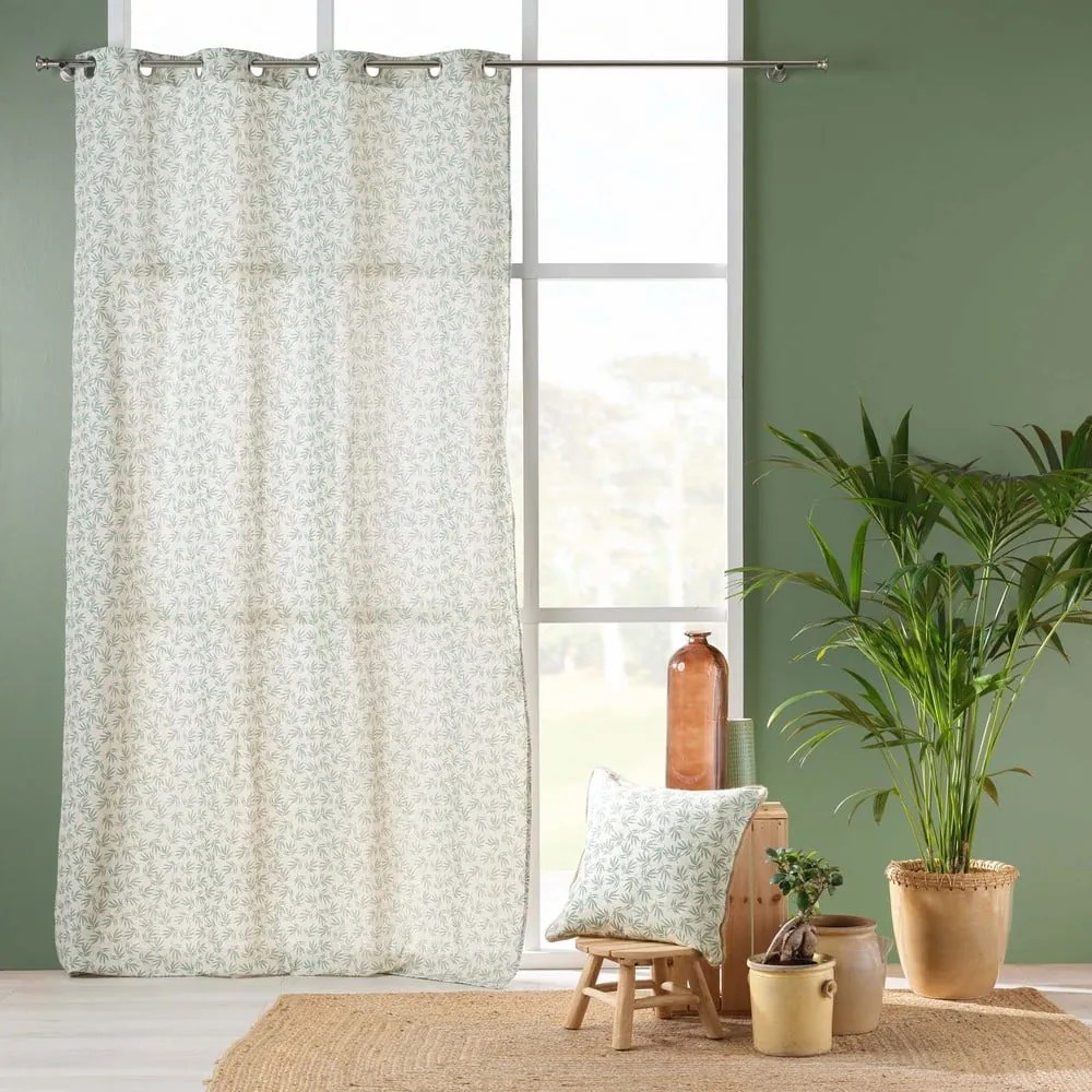 Бяло-зелена завеса 140x240 cm Maddy – douceur d'intérieur