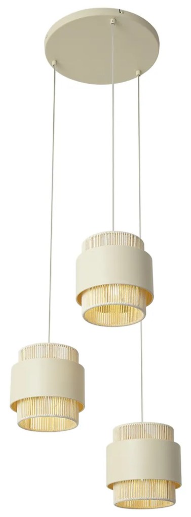 Модерен висящa лампa бежовa със злато 3 светлини - Kora