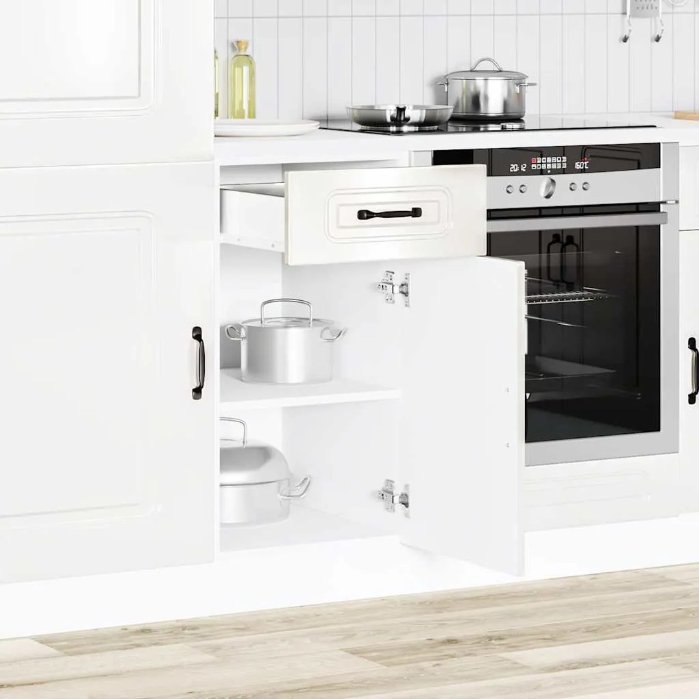 853469 vidaXL Кухненски шкаф, "Kalmar", бял гланц, инженерно дърво