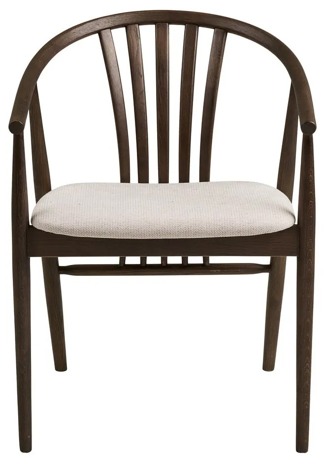 Тъмнокафяв трапезен стол с подлакътници от масивен дъб Agustin – House Nordic