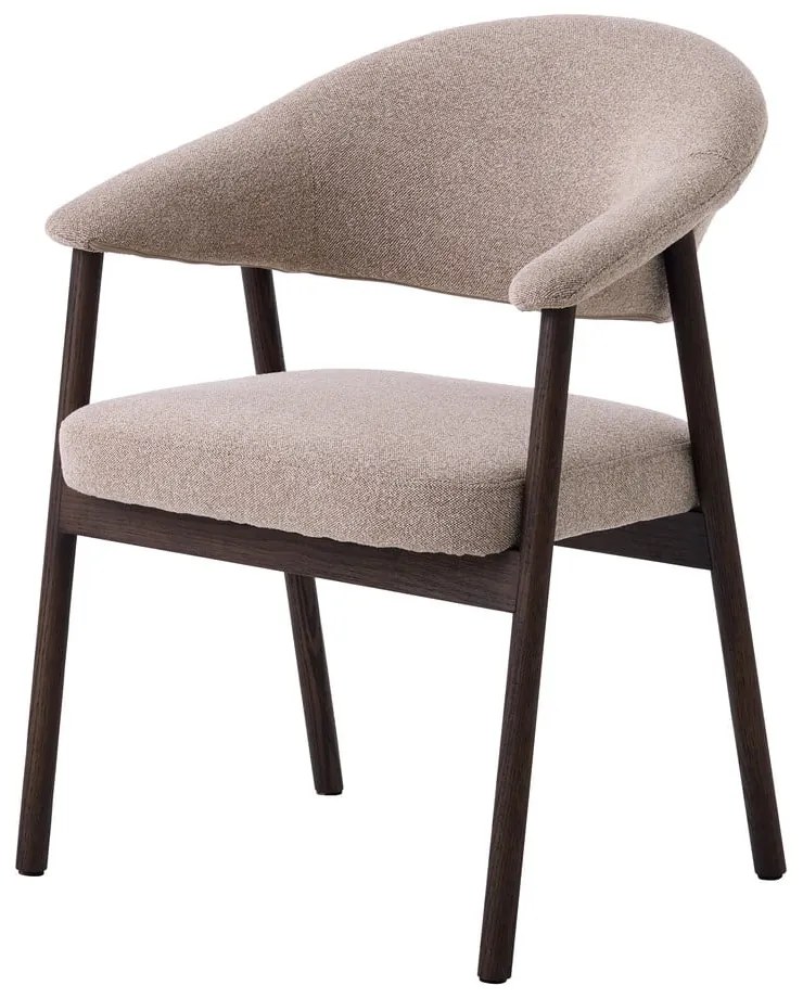 Бежови трапезни столове в комплект с подлакътници 2 бр. от масивен дъб Elk – Unique Furniture