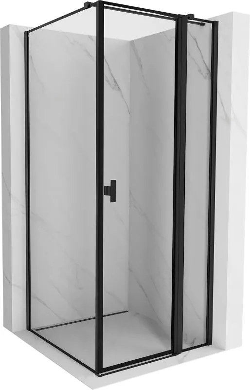 Mexen Mist T душ кабина с врата, отваряща се надясно, 80 x 80 см, черна рамка, черна - 8A4T-080-080-70-70-P
