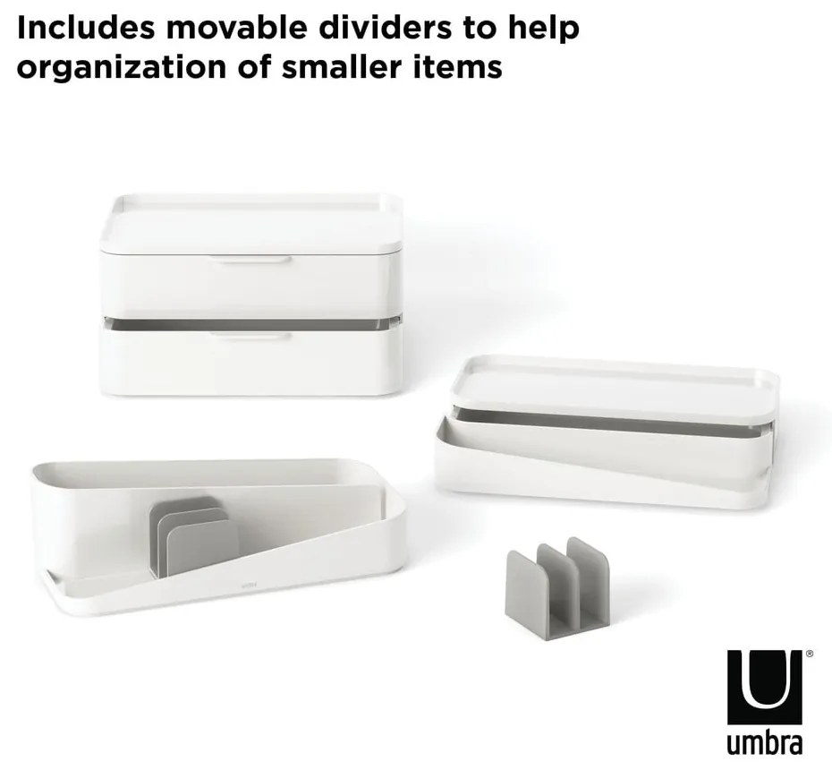 Бял пластмасов органайзер за баня за козметика Glam - Umbra