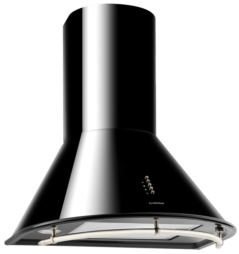 Klarstein Lumio Neo, черен, ретро коминен абсорбатор, 60 см, 610 m³/h, неръждаема стомана