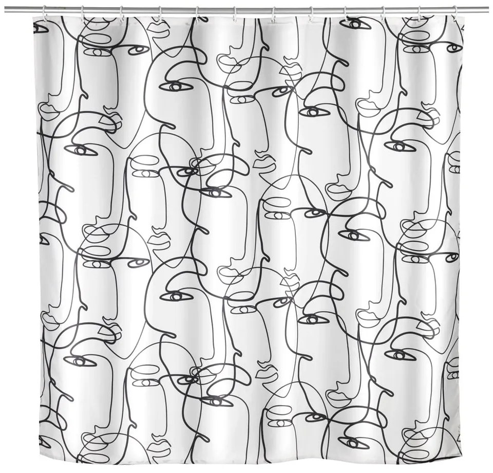 Черно и бяло душ завеса лица - Wenko