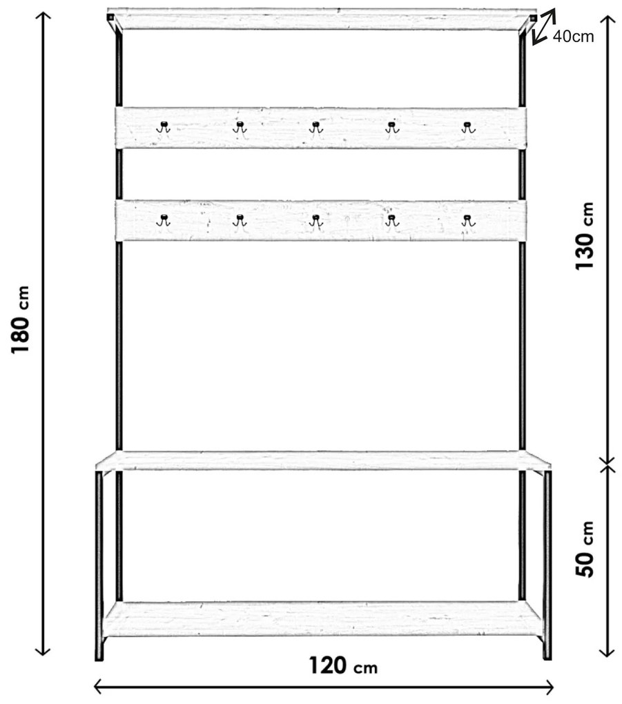 Стойка за антре Portmanto Ava L1303 дъб