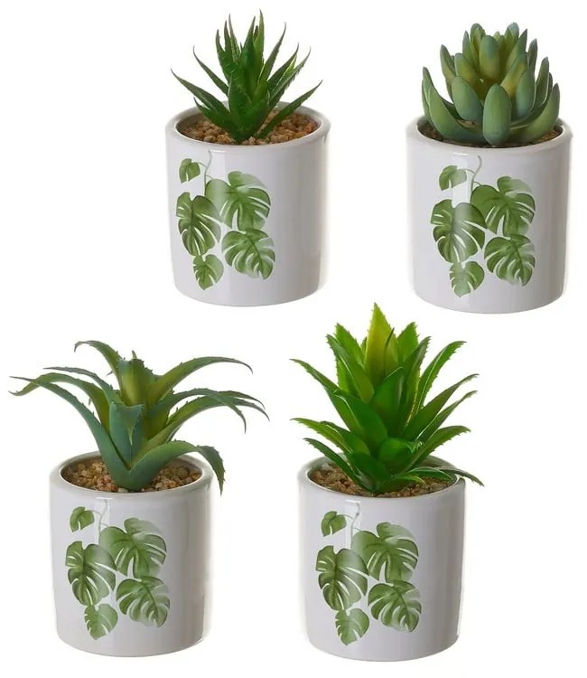 Изкуствени цветя в комплект от 4 Cactus - Casa Selección