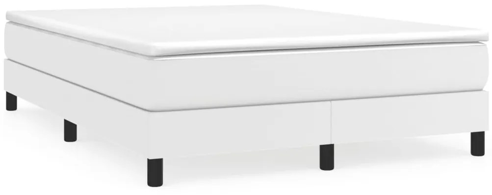 3120701 vidaXL Рамка за легло с пружини бяла 140x200 см изкуствена кожа