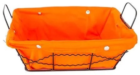 Панер правоъгълен метал/текстил 23x18x8см оранжев (VH09)