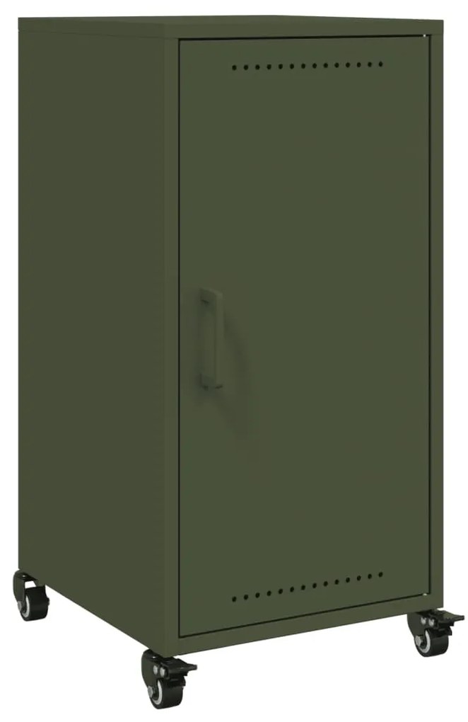 846678 vidaXL Бюфет, маслиненозелен, 36x39x72 см, стомана